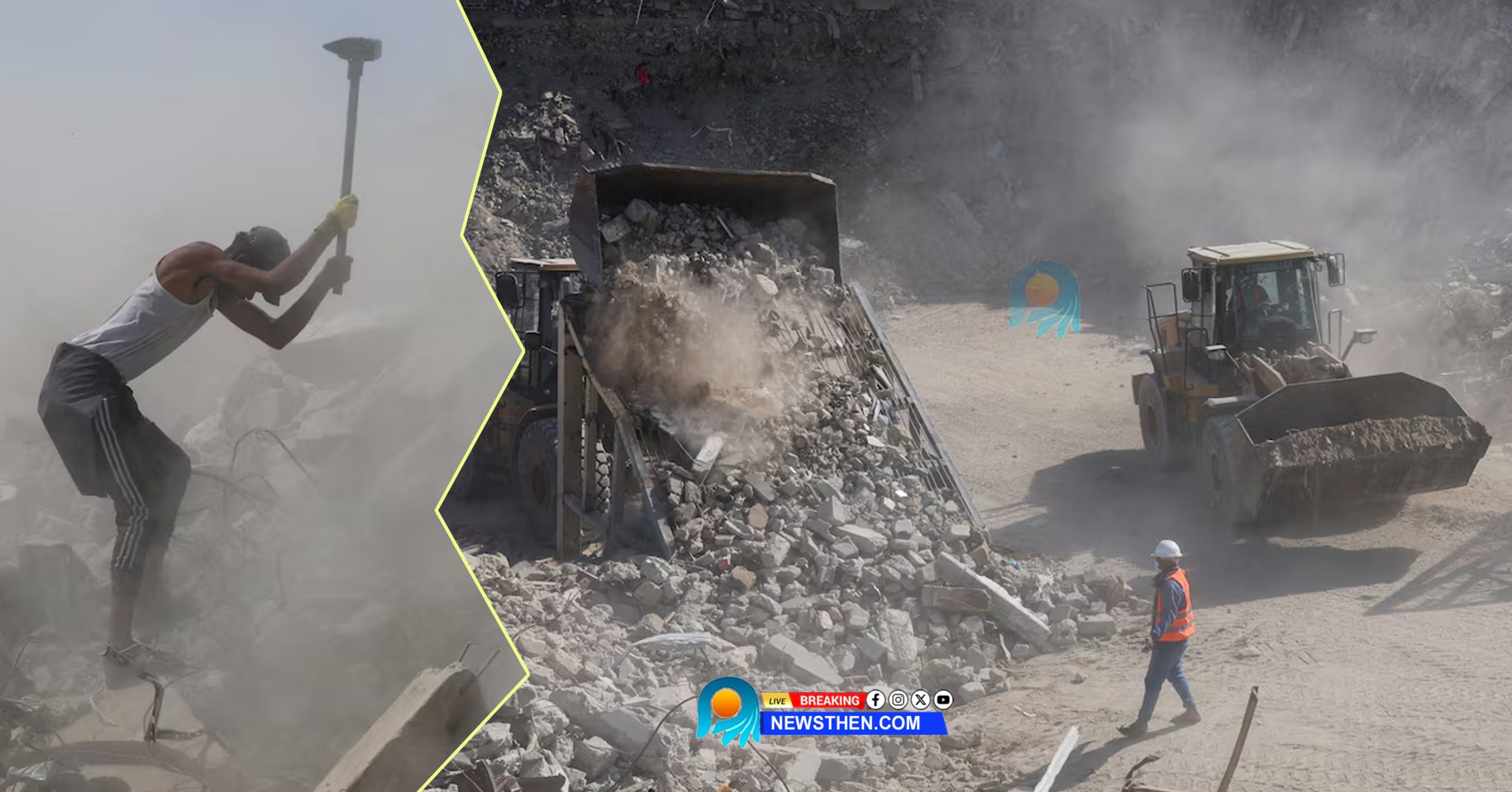 ട്രംപിന്റെ ഗാസ പുനര്‍നിര്‍മാണം നിലച്ചു; കോണ്‍ക്രീറ്റും കമ്പികളും തല്ലിപ്പൊട്ടിച്ചു വീടുകള്‍ നിര്‍മിക്കാന്‍ പലസ്തീനികള്‍; മുന്നില്‍ 61 ലക്ഷം ടണ്‍ അവശിഷ്ടങ്ങളുടെ മല; യന്ത്രങ്ങളില്ല, പൊട്ടാത്ത മൈനുകളും ഭീഷണി; എങ്ങും ദുരിതക്കാഴ്ചകള്‍